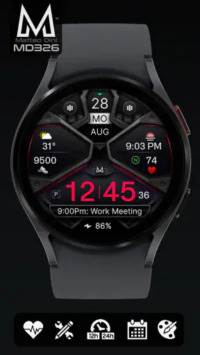 MD326 3D Modern Watch Face screenshot