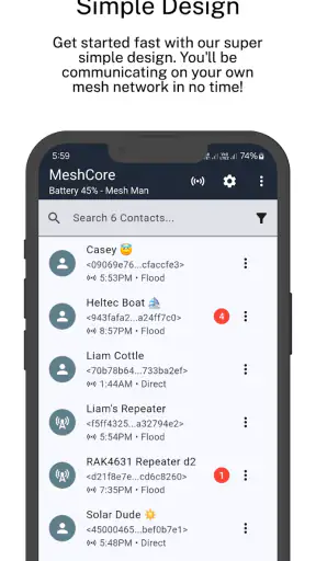 MeshCore screenshot