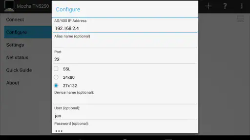Mocha TN5250 screenshot 9