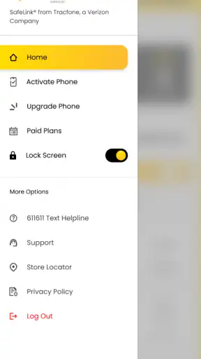 My SafeLink screenshot