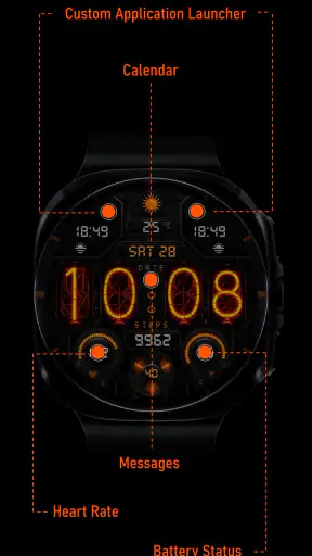 Nixie Digital - Wear OS Face screenshot 12