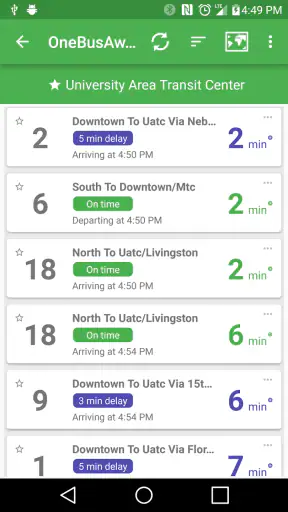 OneBusAway screenshot
