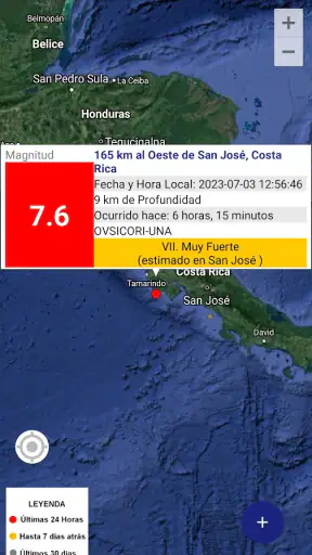 OVSICORI-UNA Alerta Terremotos screenshot