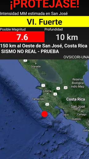 OVSICORI-UNA Alerta Terremotos screenshot