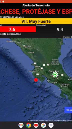 OVSICORI-UNA Alerta Terremotos screenshot