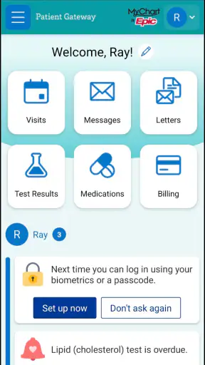 Patient Gateway screenshot