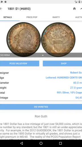 PCGS CoinFacts - U.S. Coin Val screenshot 9