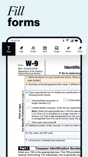 pdfFiller Edit, fill, sign PDF screenshot