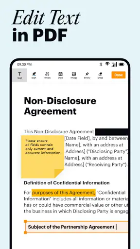 pdfFiller Edit, fill, sign PDF screenshot