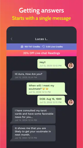 Psychic Reading Txt: Live Chat screenshot