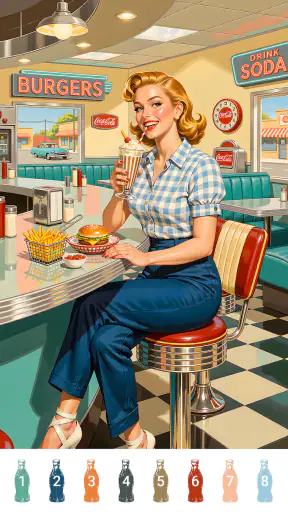 Retro Vibes Paint by Number screenshot
