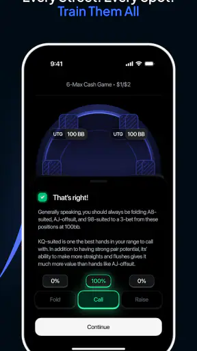 Runout Poker Trainer GTO Coach screenshot
