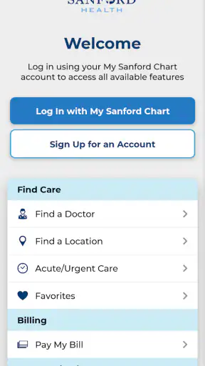Sanford Health screenshot