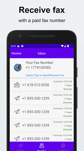 Send & Receive Fax Number screenshot