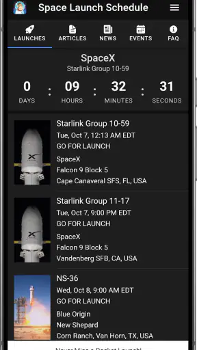 Space Launch Schedule screenshot