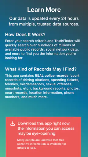 TruthFinder Background Check screenshot