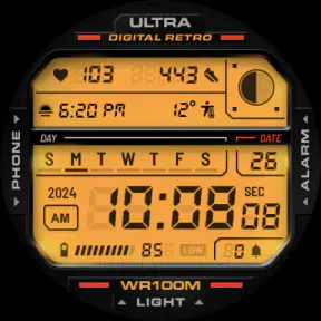 ULTRA Digital Retro watch face screenshot 7