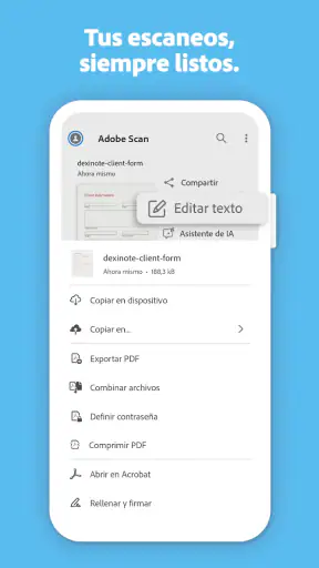Adobe Scan: Escáner de PDF, IA screenshot 4
