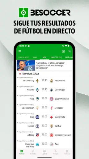 BeSoccer: Resultados de Fútbol screenshot 1