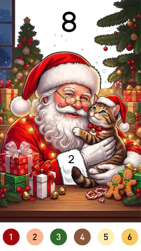 Santa Color By Number Games screenshot 1