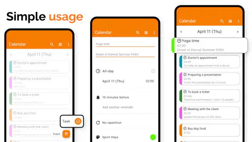 Agenda simple screenshot