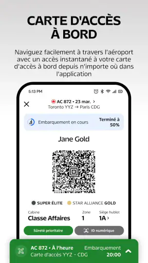 Air Canada + Aéroplan screenshot