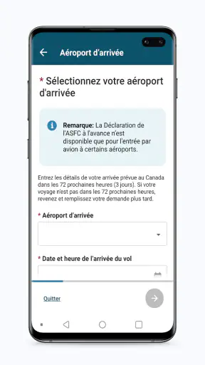ArriveCAN screenshot