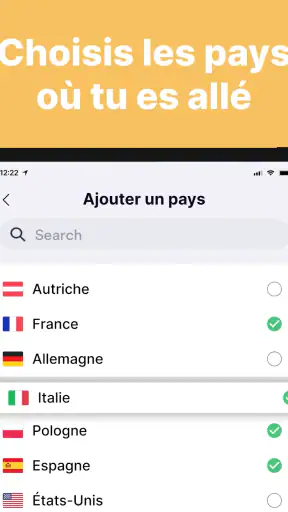 been: carte des pays visités screenshot