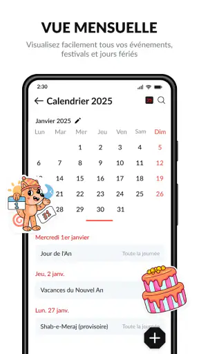 Calendrier screenshot