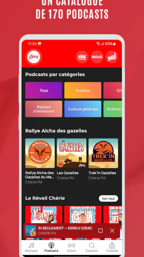 Chérie FM : Radios & Podcasts screenshot