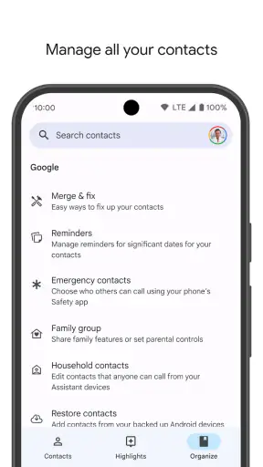 Contacts screenshot