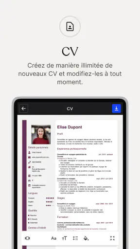 CV.fr : CV designer en ligne screenshot
