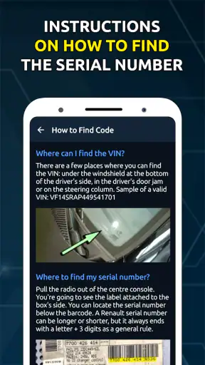 Générateur de codes autoradio screenshot