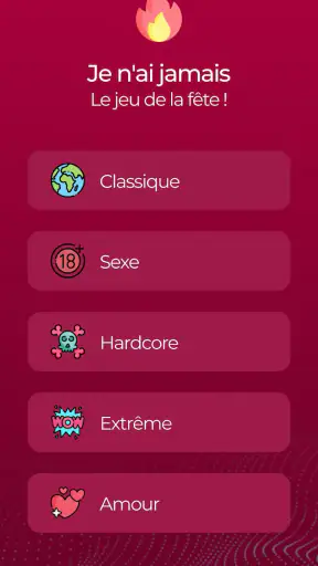 Je n'ai jamais : Jeu de soirée screenshot