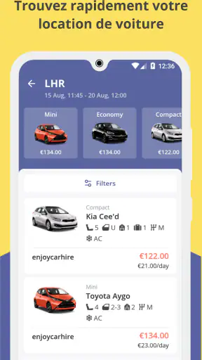 Jetcost : vols et voiture screenshot