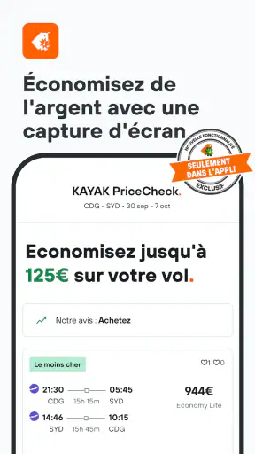 KAYAK : Vols, Hôtels, Voitures screenshot