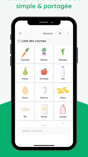 Liste de courses partagée screenshot