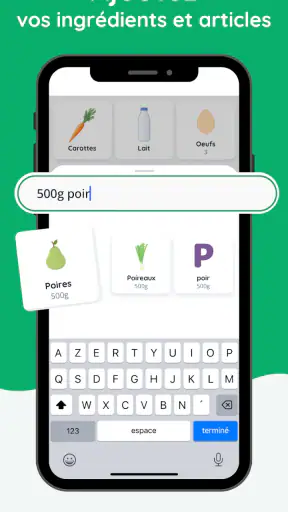 Liste de courses partagée screenshot