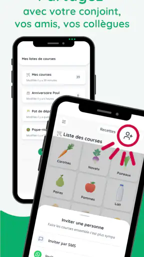 Liste de courses partagée screenshot
