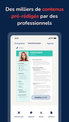Mon CV Parfait : CV designer screenshot
