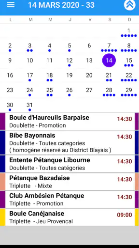 Pétanque Calendriers Concours screenshot 1