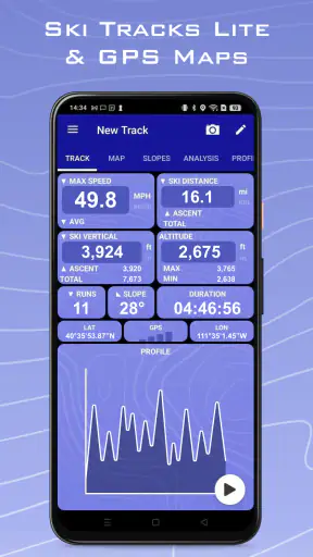 Ski Tracks Lite & Cartes GPS screenshot 1