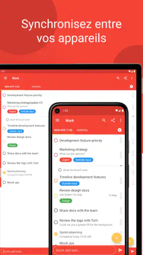 Tâches : liste de tâches screenshot