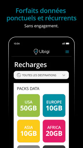 Ubigi : eSIM Internet en 5G screenshot