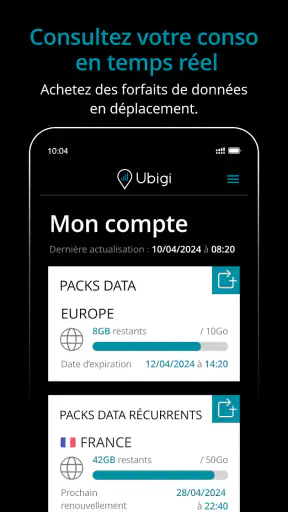 Ubigi : eSIM Internet en 5G screenshot