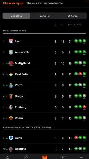 UEFA Europa League officiel screenshot