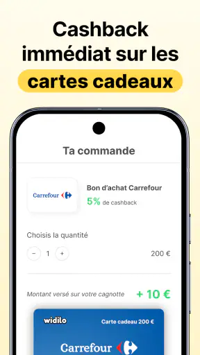 Widilo: Cashback & codes promo screenshot
