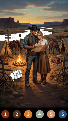 Wild West Color by Number Book screenshot 1
