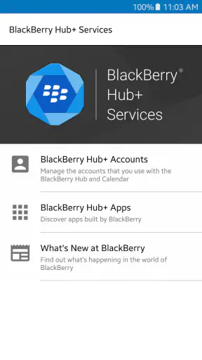 " BlackBerry Hub+サービス" screenshot