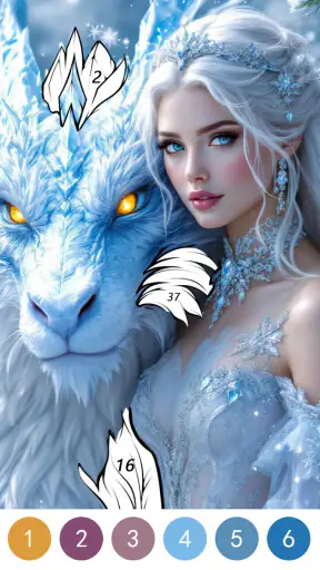 Fantasy Color By Number Game screenshot
